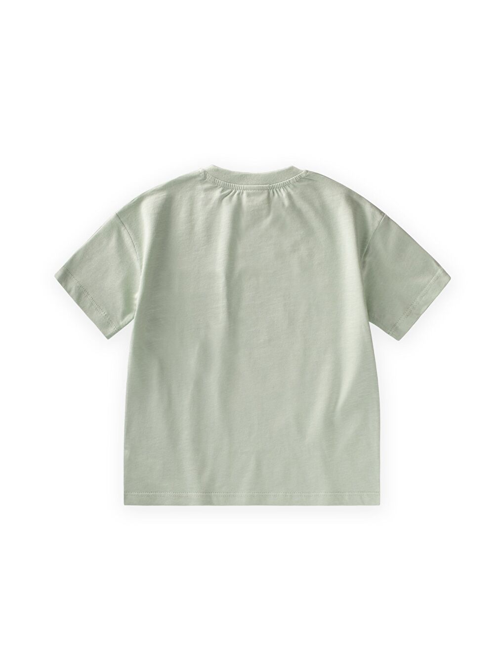 Turkuaz Yaka Detaylı T-Shirt 2-12 Yaş Su Yeşili-1