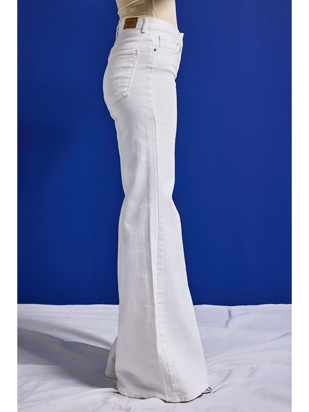 Kadın Kırık Beyaz 7s6-101 MRY Flare Fit Komfort Kumaş Denim Jean-6