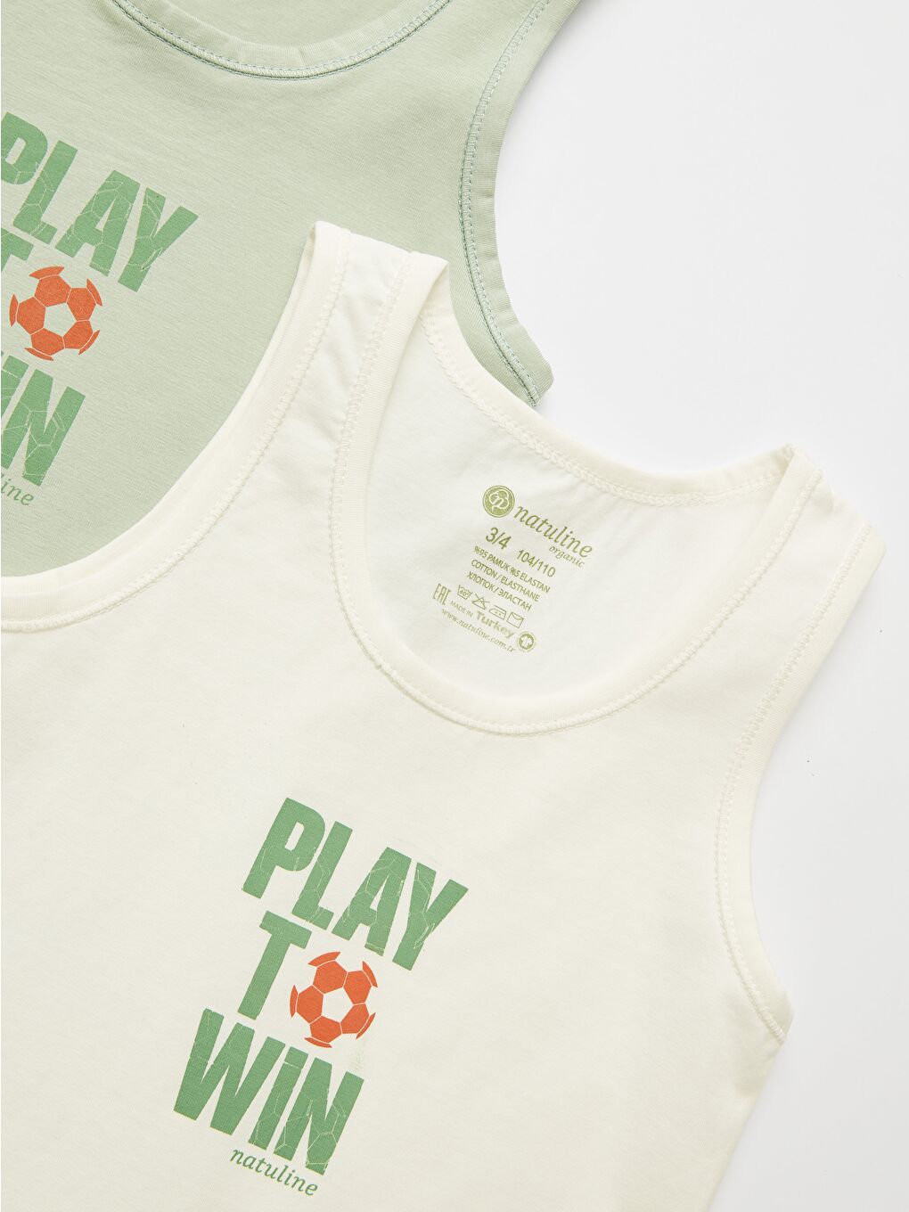 Lila Erkek Çocuk Organik Pamuklu Elastanlı Atlet Play To Win 2 li Paket