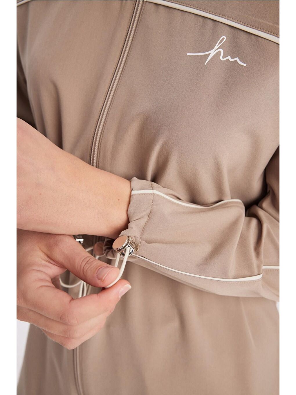 Bej Krem Biyeli Vizon 6 Parça Tam Tesettür Mayo Takımı 5013-4