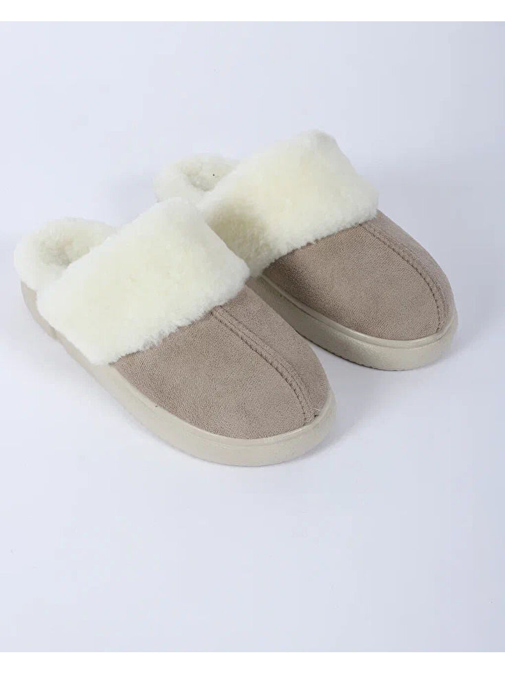 Bej Kadın Kürklü Ev İçi Terliği - VERA