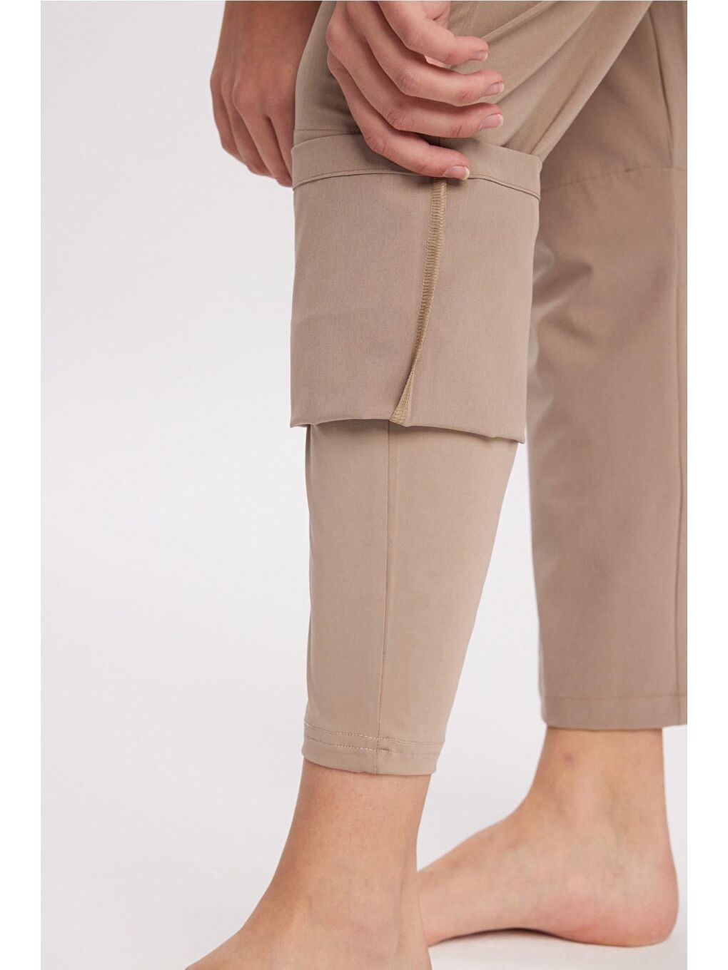 Bej Krem Biyeli Vizon 6 Parça Tam Tesettür Mayo Takımı 5013-6