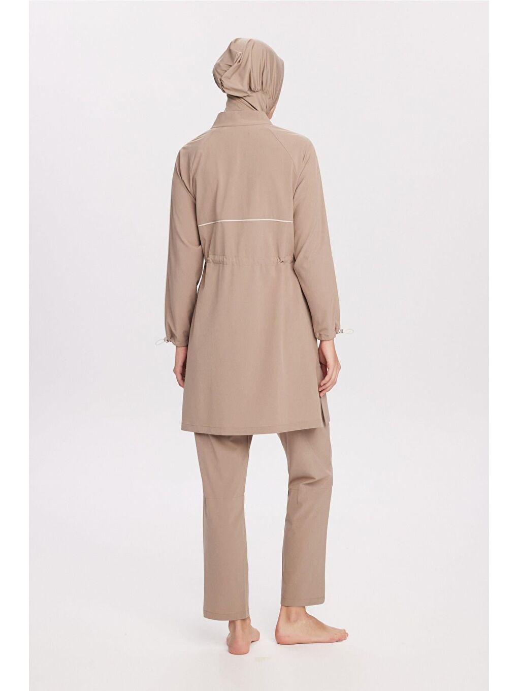 Bej Krem Biyeli Vizon 6 Parça Tam Tesettür Mayo Takımı 5013-7