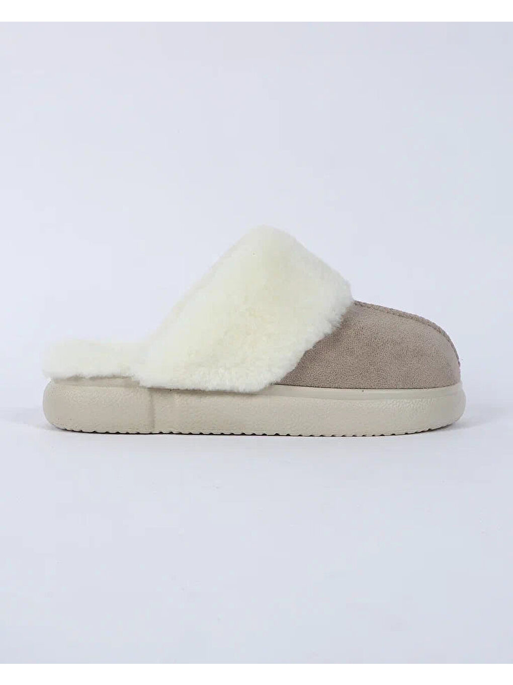 Bej Kadın Kürklü Ev İçi Terliği - VERA-3