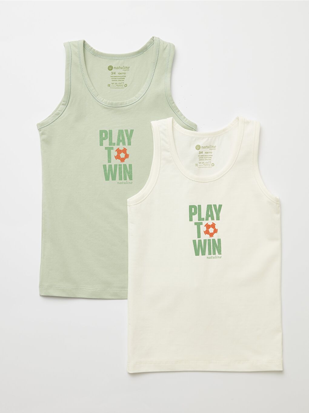 Lila Erkek Çocuk Organik Pamuklu Elastanlı Atlet Play To Win 2 li Paket-5