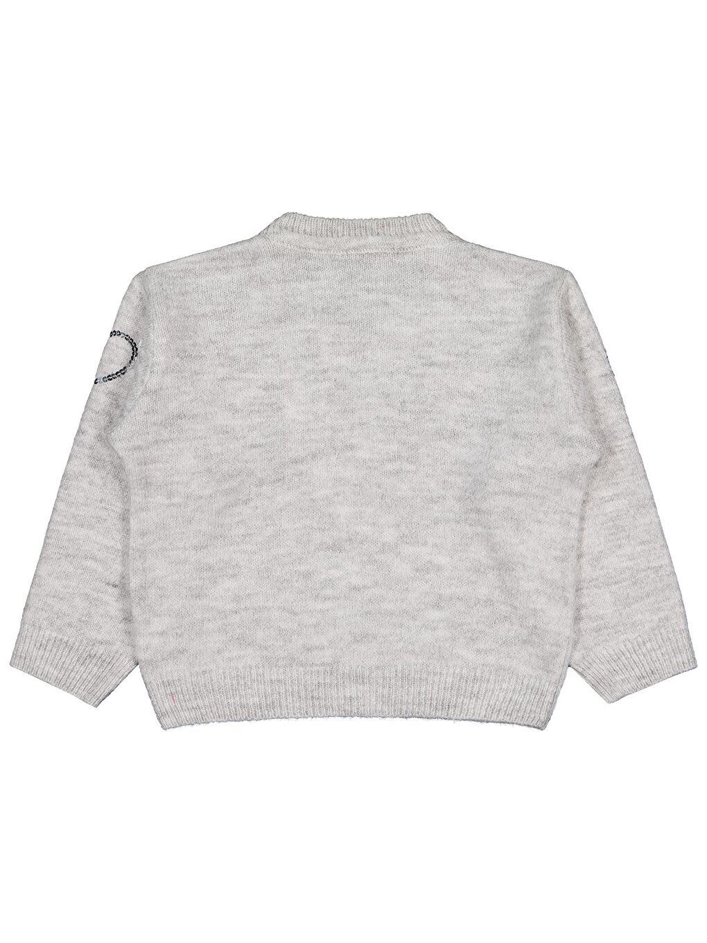 Girls Pullu Kalp Nakışlı 6-9 Yaş Kazak - Gri 6-7 Yaş-1