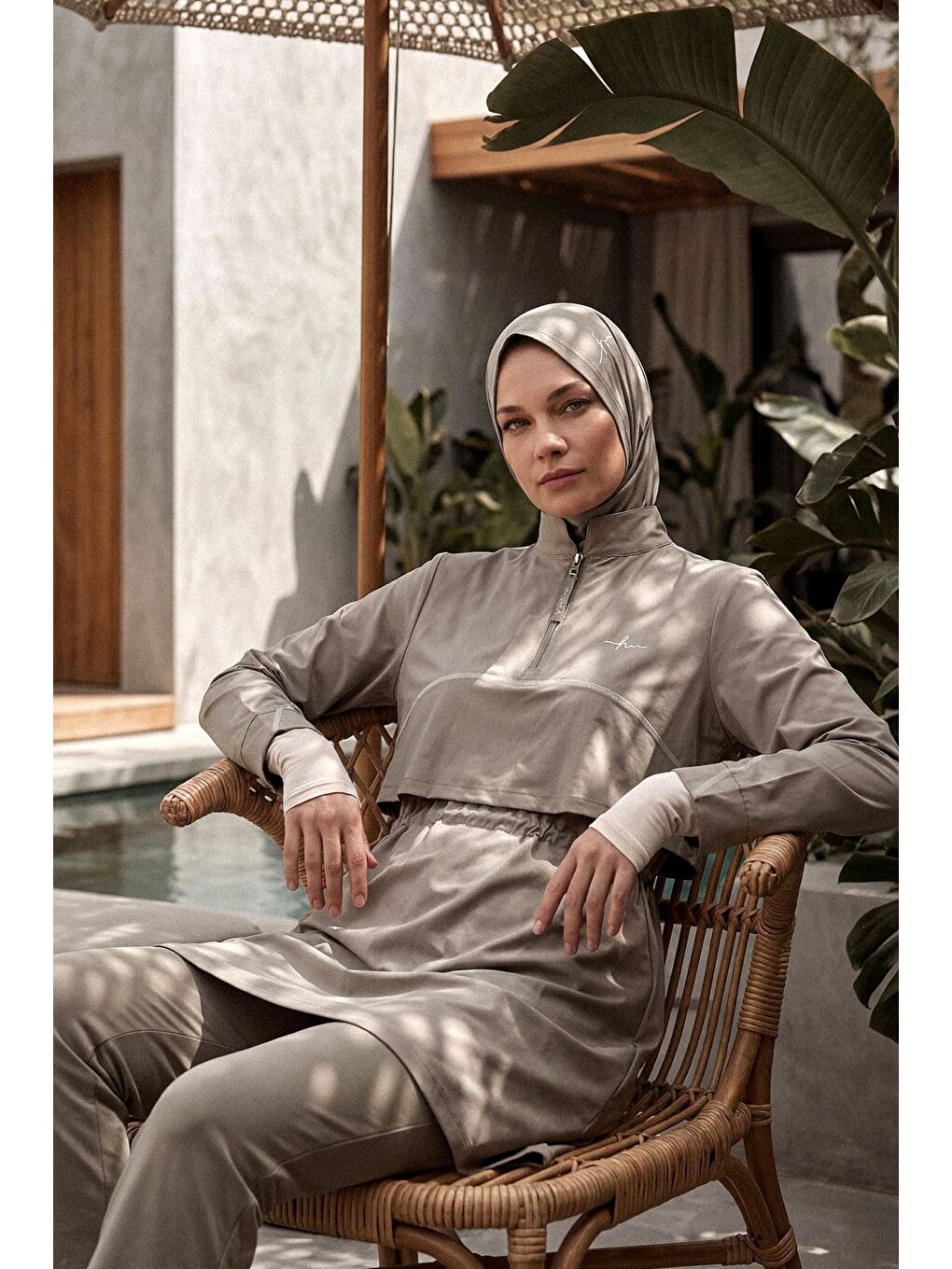 Turkuaz Esila Açık Yeşil 5 Parça Jileli Tam Tesettür Mayo Takımı 5078-2