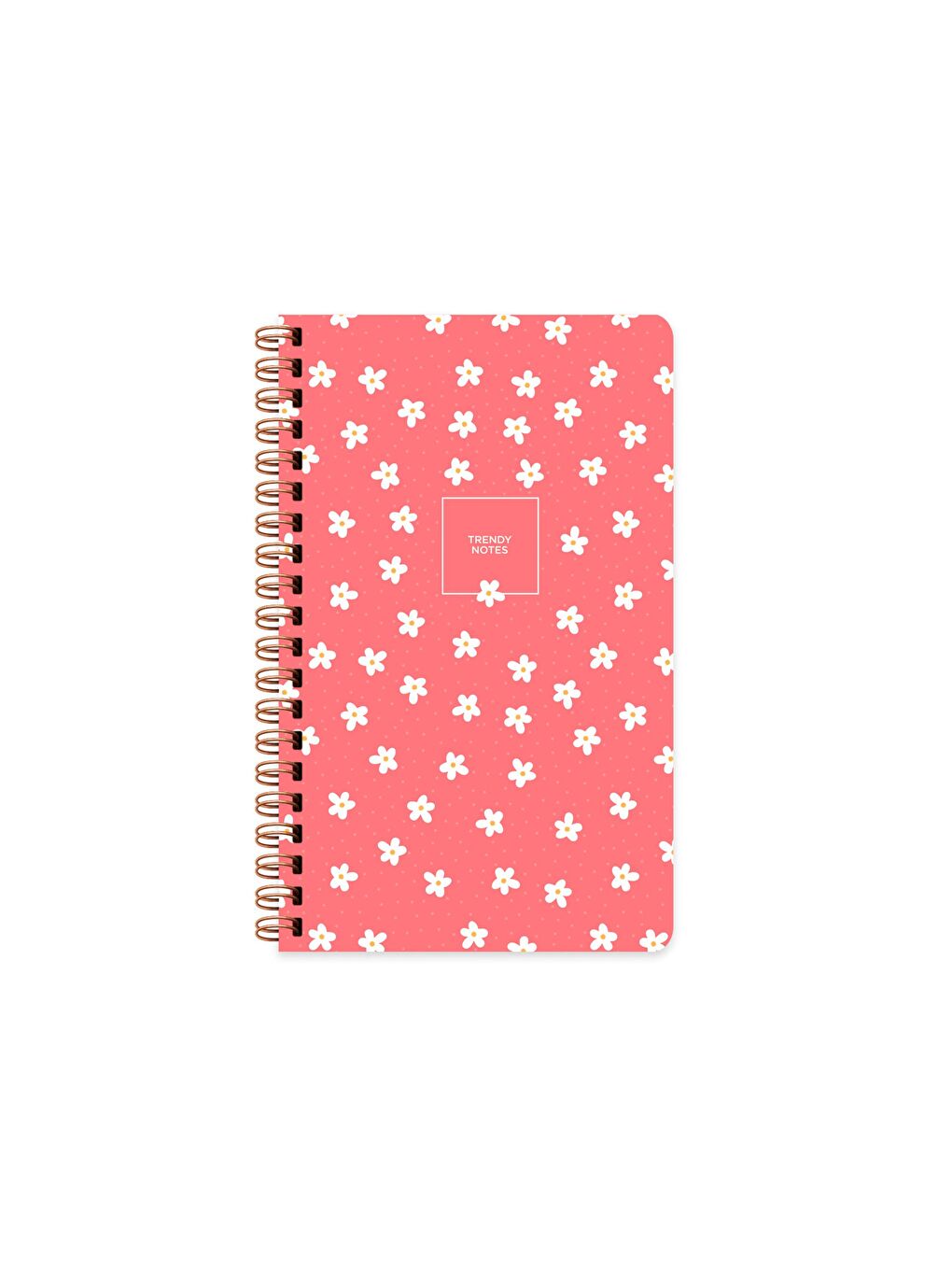 Keskin Color Pembe Sert Kapak Düz Spiralli Çiçek Defter Minik Papatya 13x21