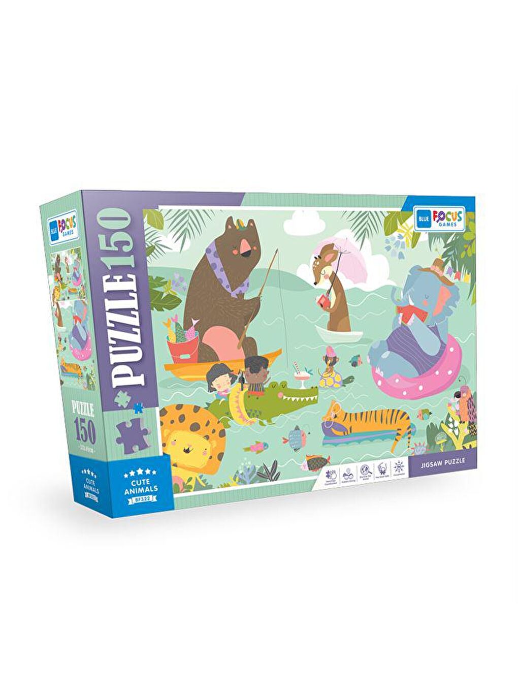 Blue Focus Karışık 150 Parça Puzzle Cute Animals (Sevimli Hayvanlar)