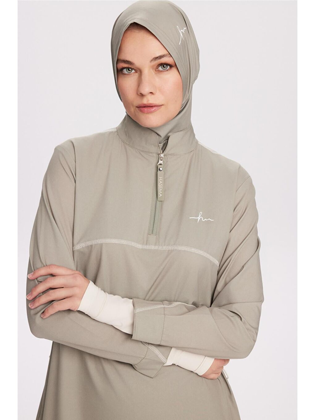 Turkuaz Esila Açık Yeşil 5 Parça Jileli Tam Tesettür Mayo Takımı 5078-5