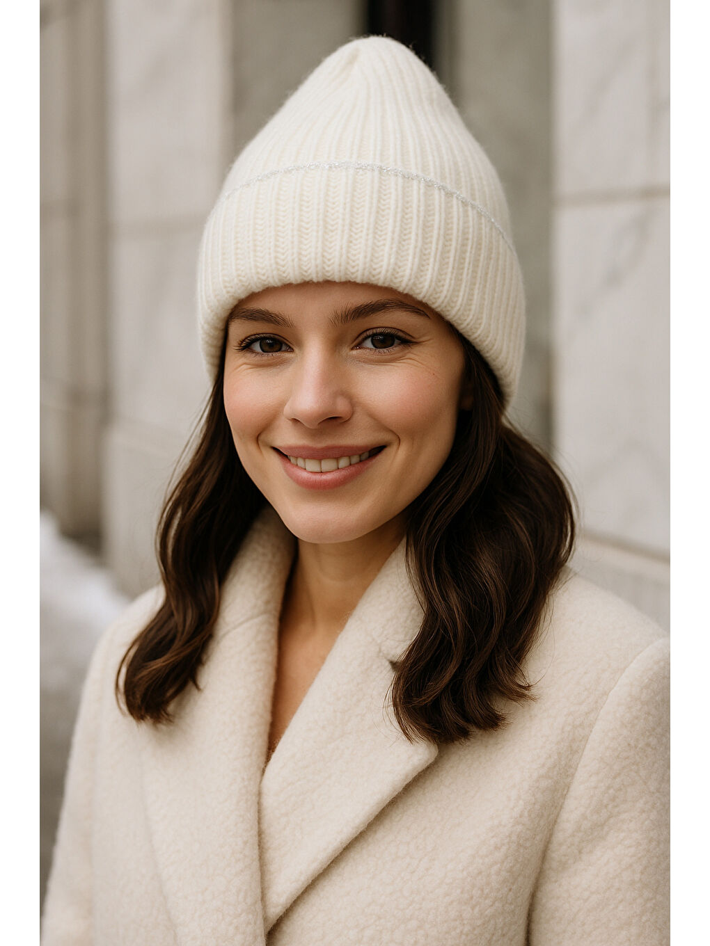 Ekru Örme Kadın Bere Bere1139-1