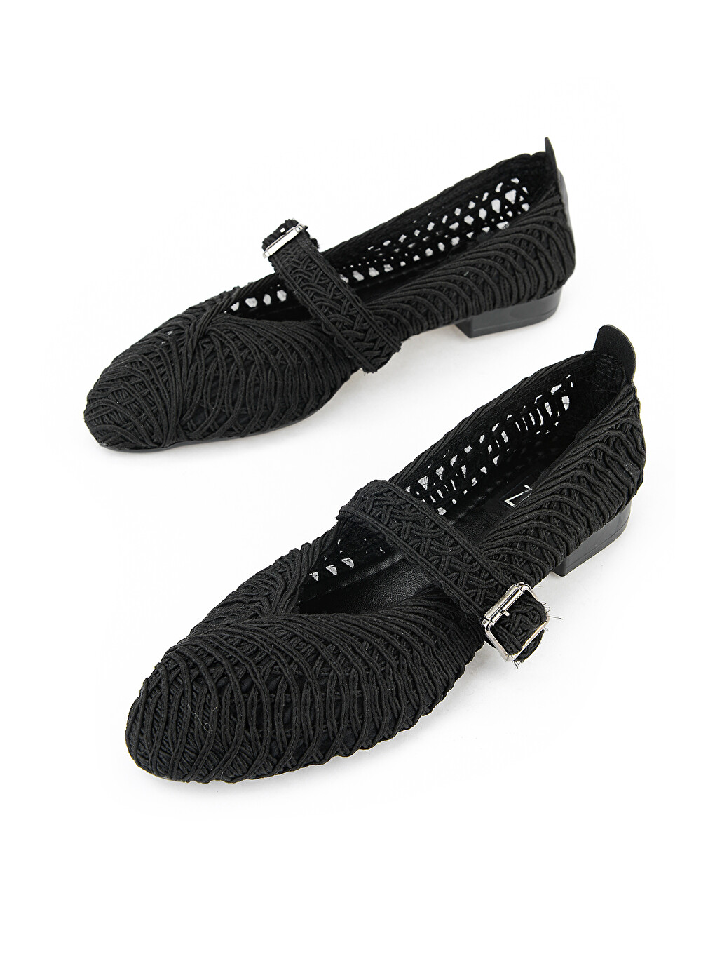 Hasır Örgü Kadın Babet 1611060Z1513 Siyah-4