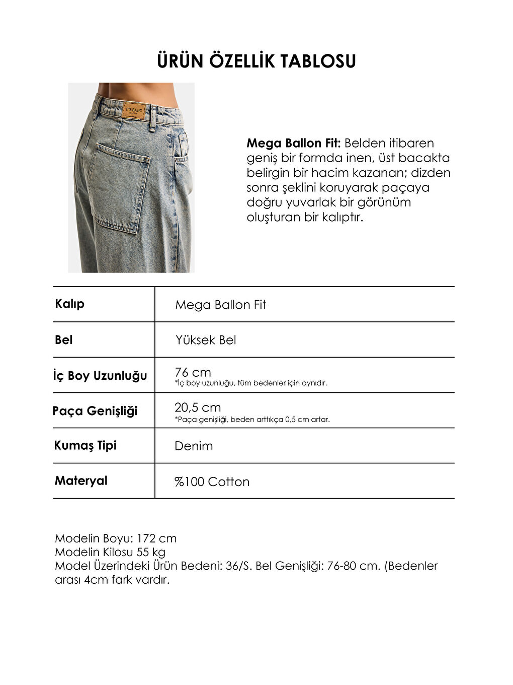 Mavi Kadın T.Kot 4s6-67 Mega Balon Fit %100 Pamuk Denim Jean-4