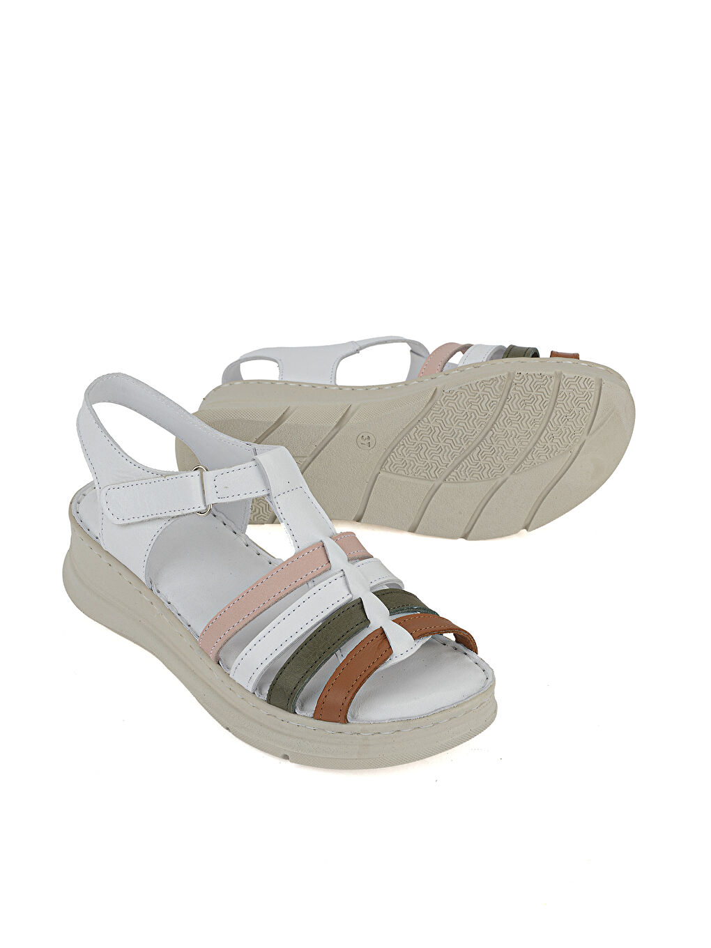 Kadın Hakiki Deri Konfor Sandalet 1611051Z016 Beyaz-3
