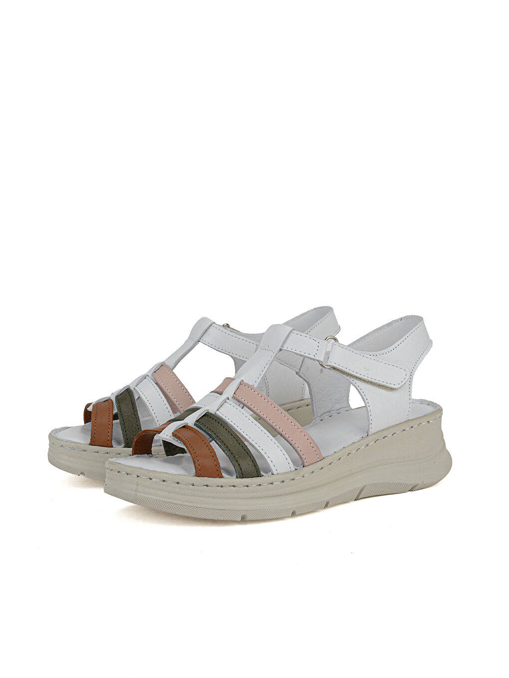 Kadın Hakiki Deri Konfor Sandalet 1611051Z016 Beyaz-4