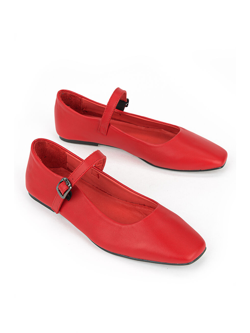 Kadın Hakiki Deri Babet 1611022Z2735 Kırmızı-1