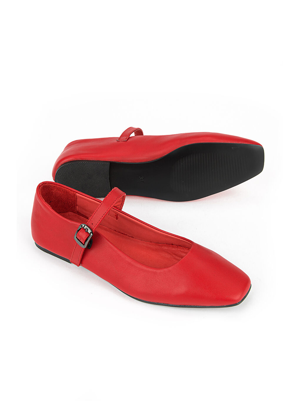 Kadın Hakiki Deri Babet 1611022Z2735 Kırmızı-3