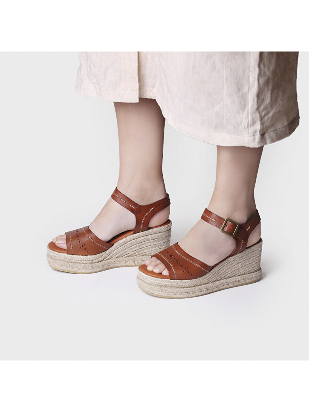 Kahverengi Kadın Sandalet Haide Tan-3