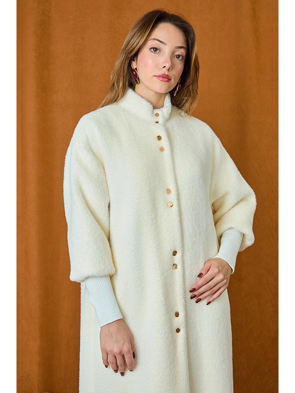 Çıtçıt Detaylı Angora Kaban Mont 15230 Ekru-1