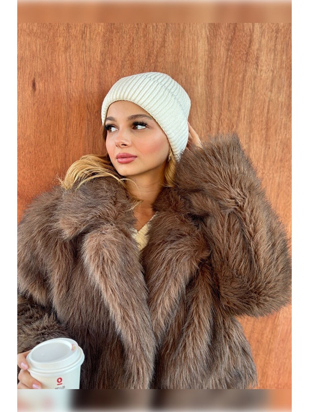 Ekru Örme Kadın Bere Bere1139-6