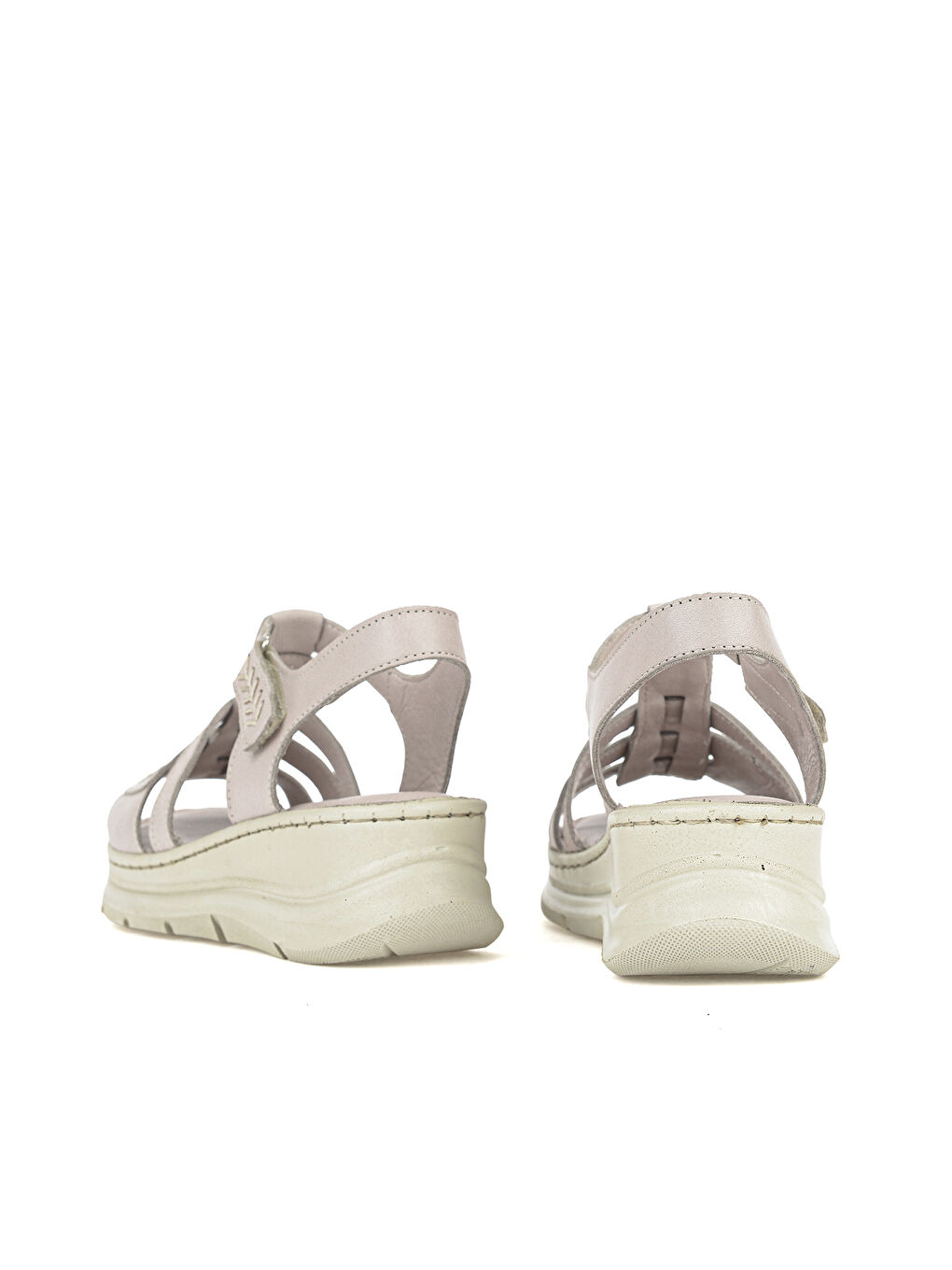 Gri Kadın Hakiki Deri Konfor Sandalet 1611051Z110 Silver-2