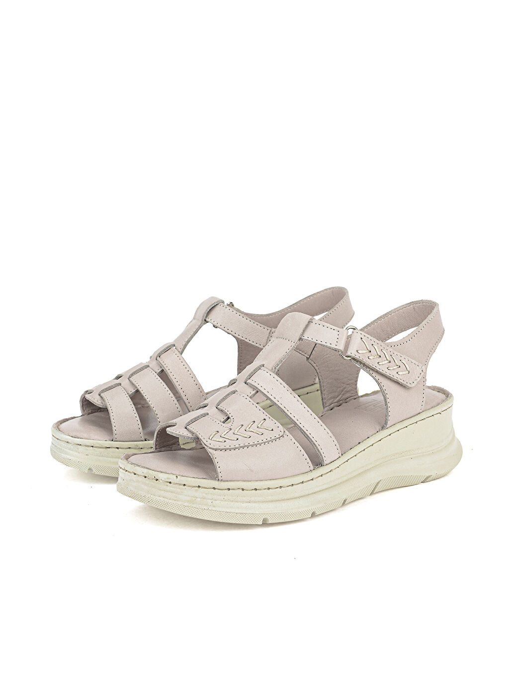 Gri Kadın Hakiki Deri Konfor Sandalet 1611051Z110 Silver-4