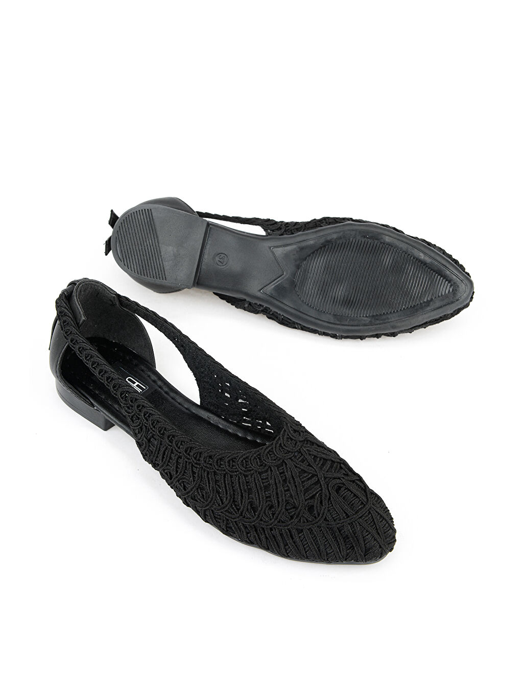 Hasır Örgü Kadın Babet 1611060Z1512 Siyah-3