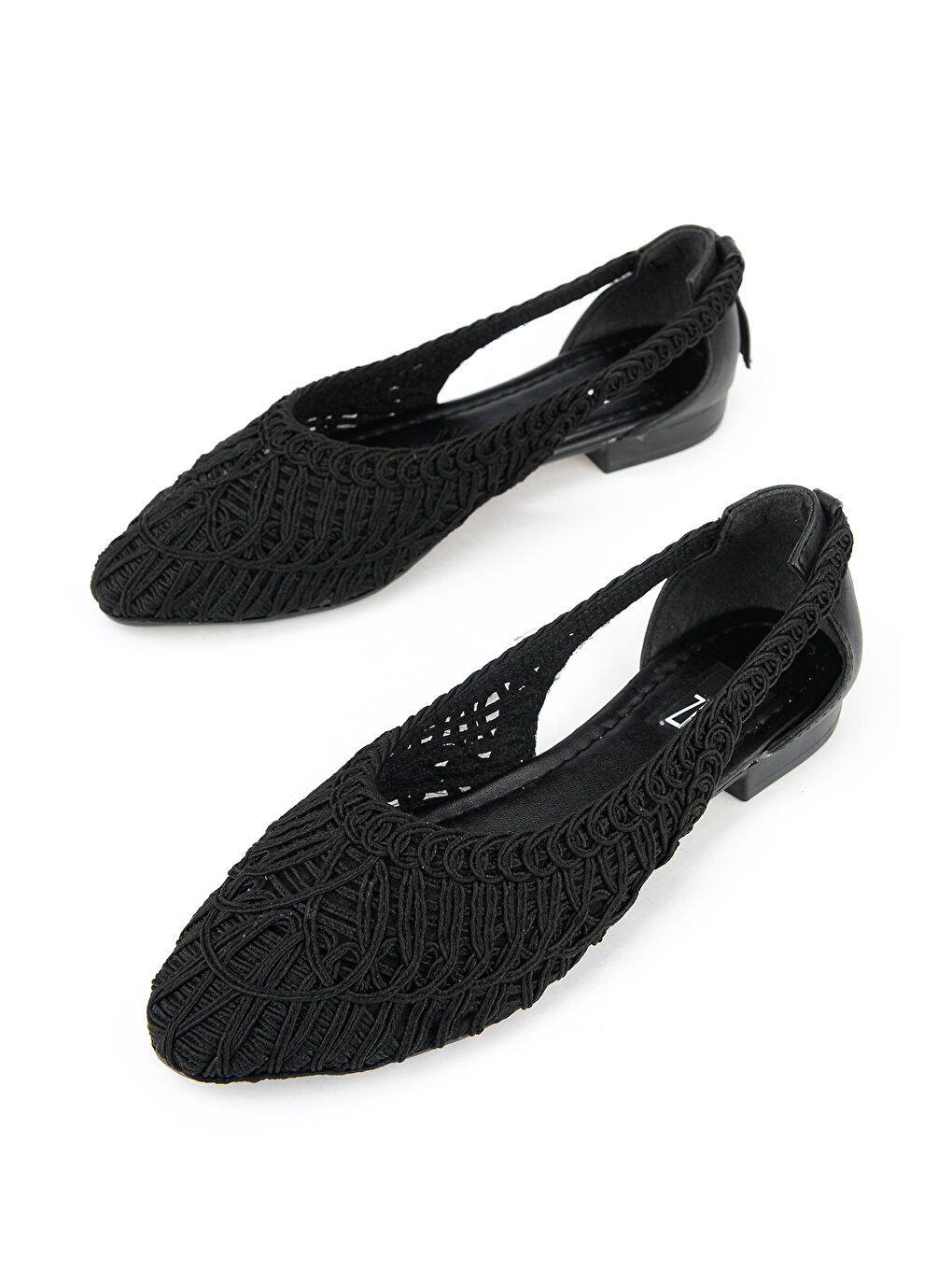 Hasır Örgü Kadın Babet 1611060Z1512 Siyah-4