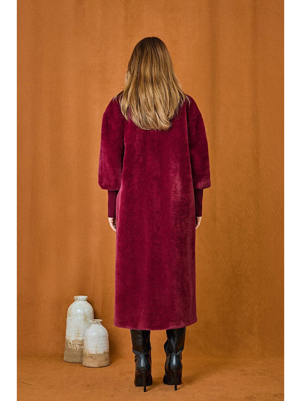 Çıtçıt Detaylı Angora Kaban Mont 15230 Bordo-3