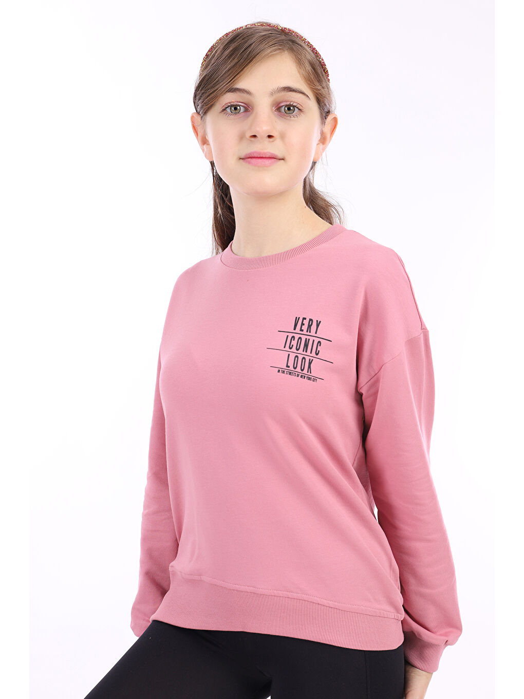 Toontoykids Pembe Kız Çocuk Baskılı Sweatshirt