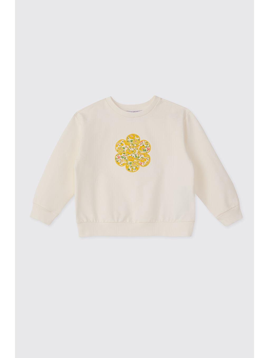 Kız Bebek Aplikeli Ekru Sweatshirt