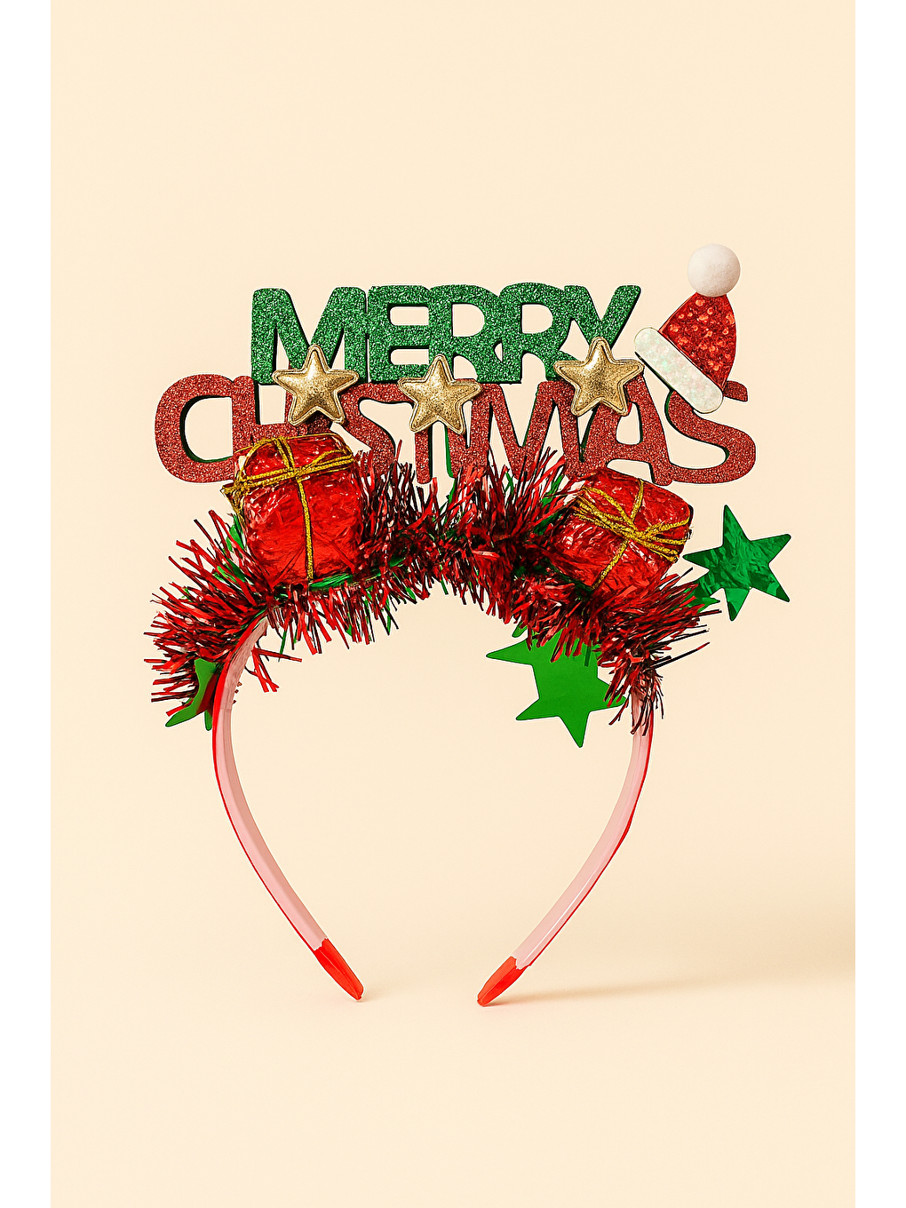 Karışık Merry Christmas Desenli Yılbaşı Taç