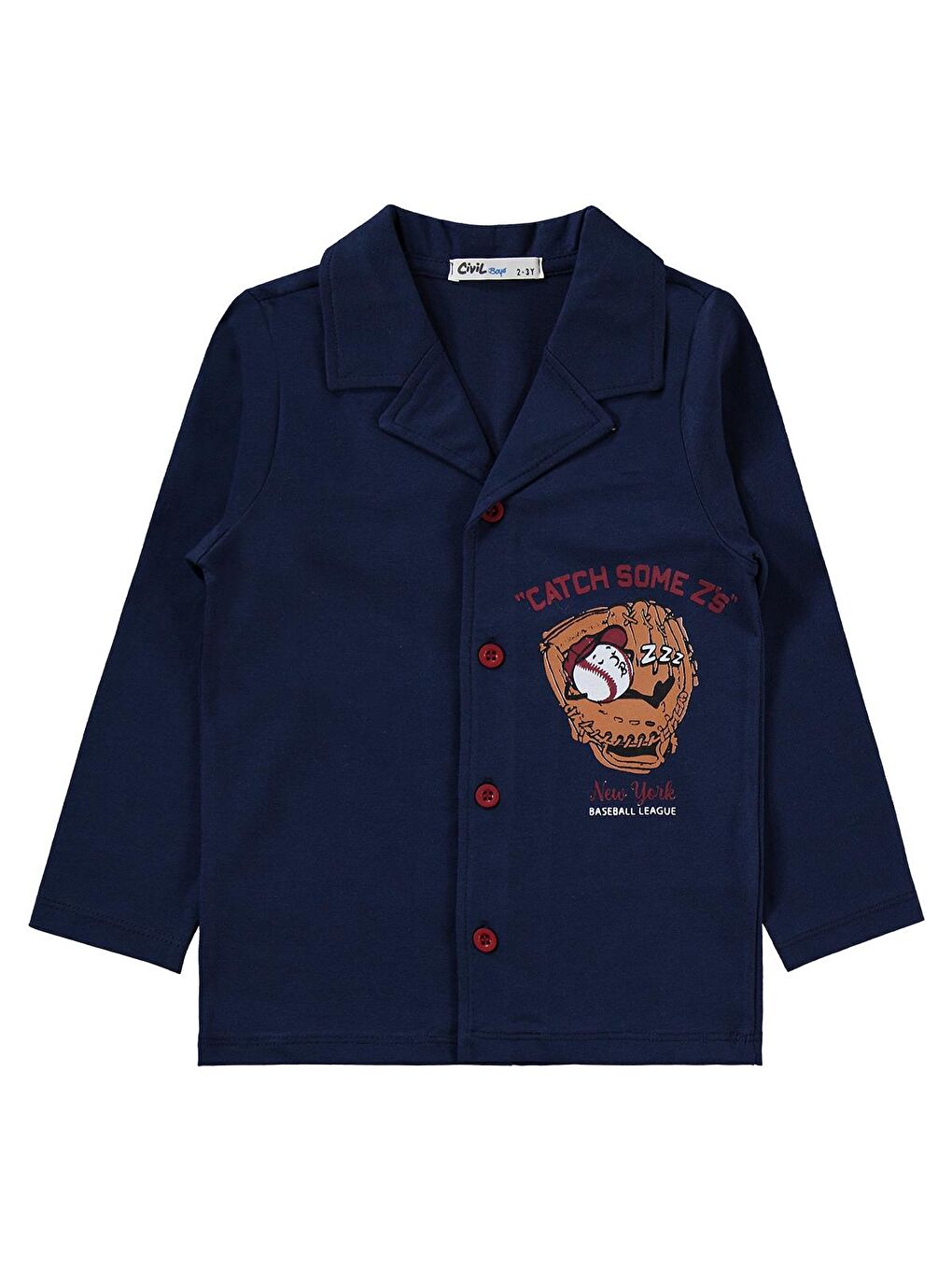 Boys Önü Düğmeli 2-5 Yaş Pijama Takımı - Lacivert 4-5 Yaş-2