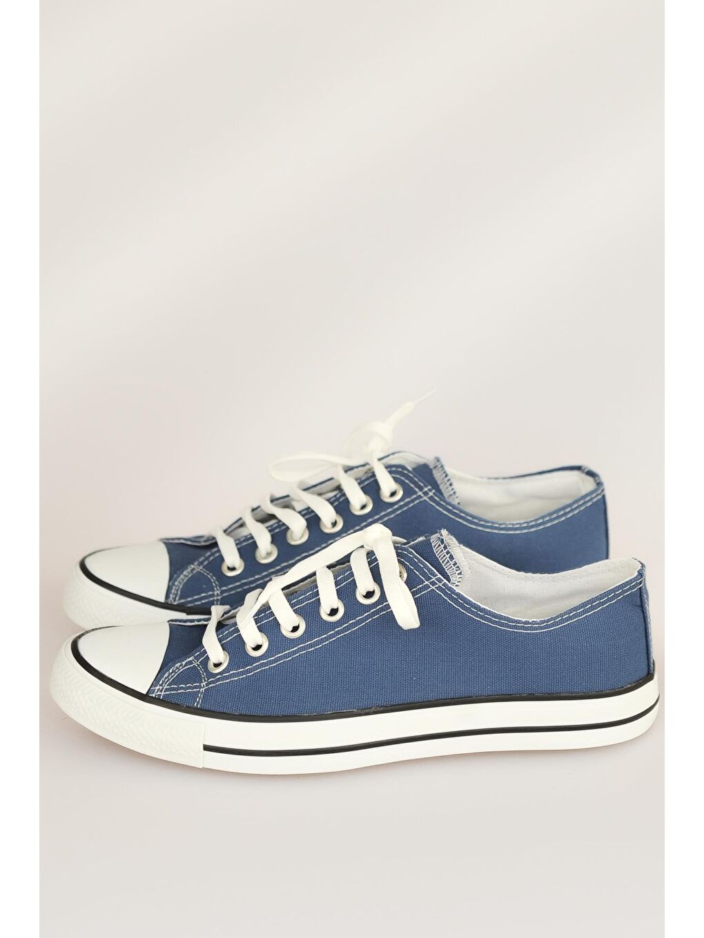 Rahat Taban Bağcıklı Keten Erkek Sneakers 10-3232-22KotMavi