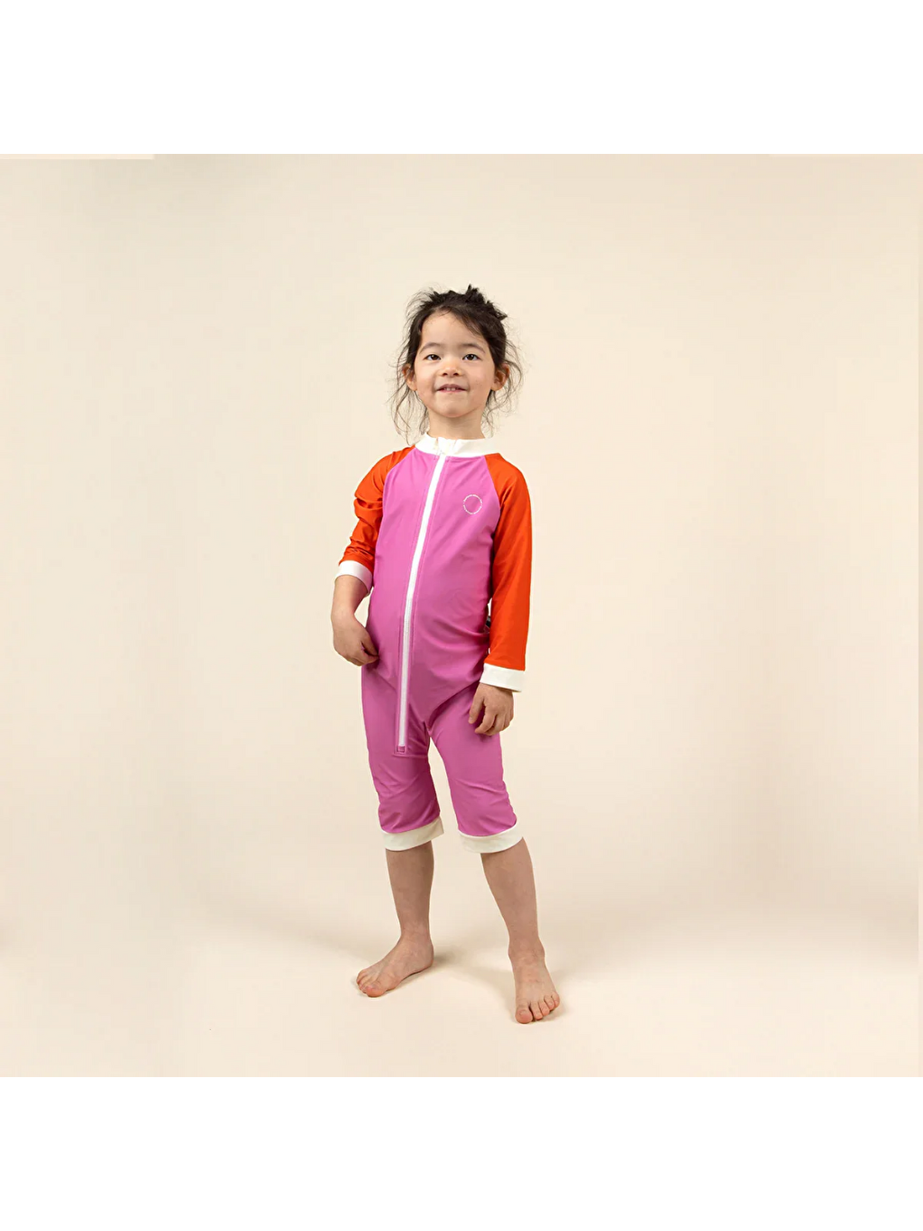 Pembe Bebekler için UV Korumalı Şortlu Mayo Pink Red-5
