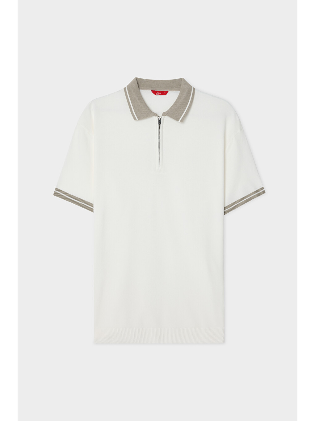 Ds Damat Regular Fit Ekru Yazlık Rayon Triko Tişört-1