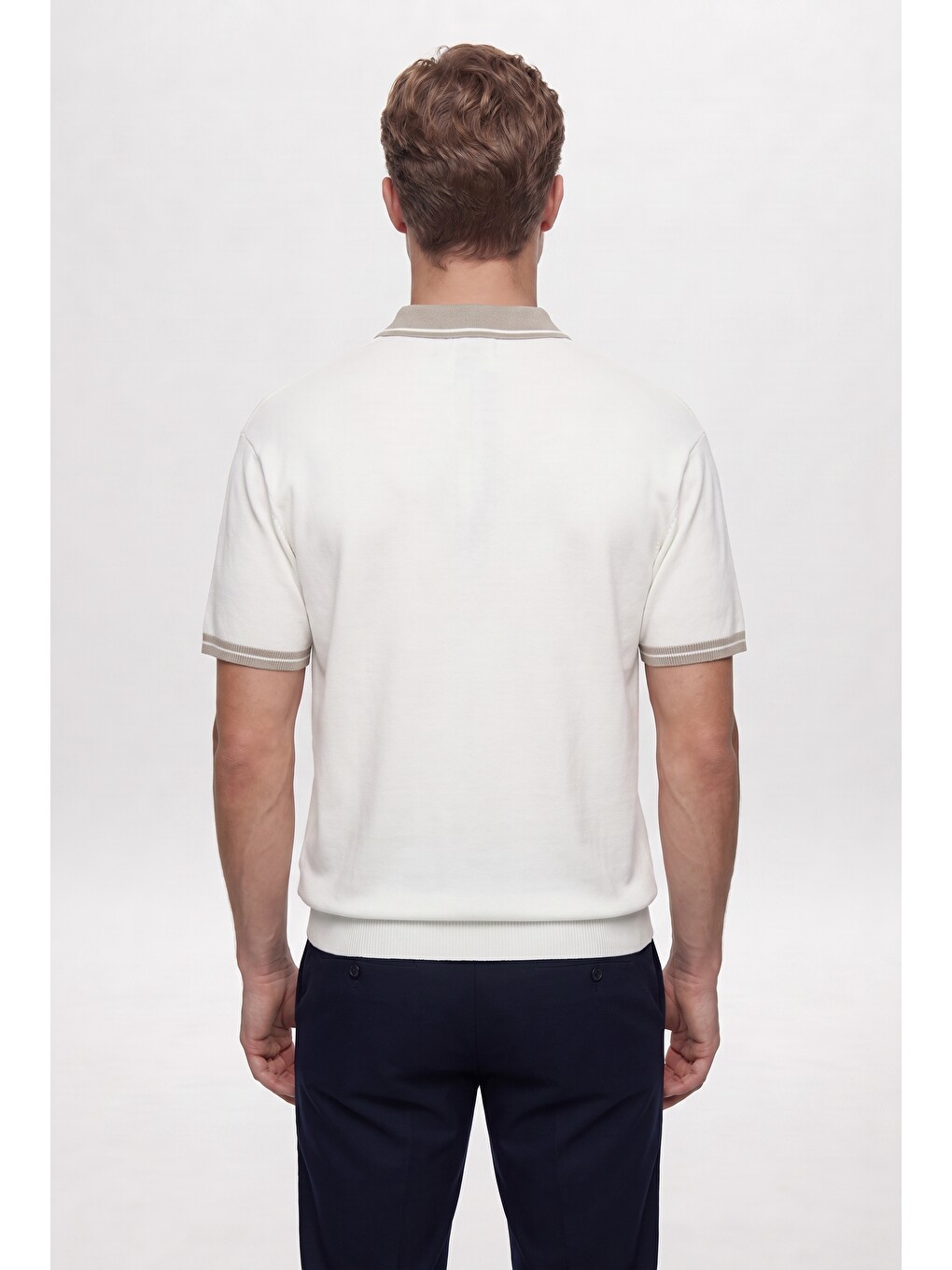 Ds Damat Regular Fit Ekru Yazlık Rayon Triko Tişört-2
