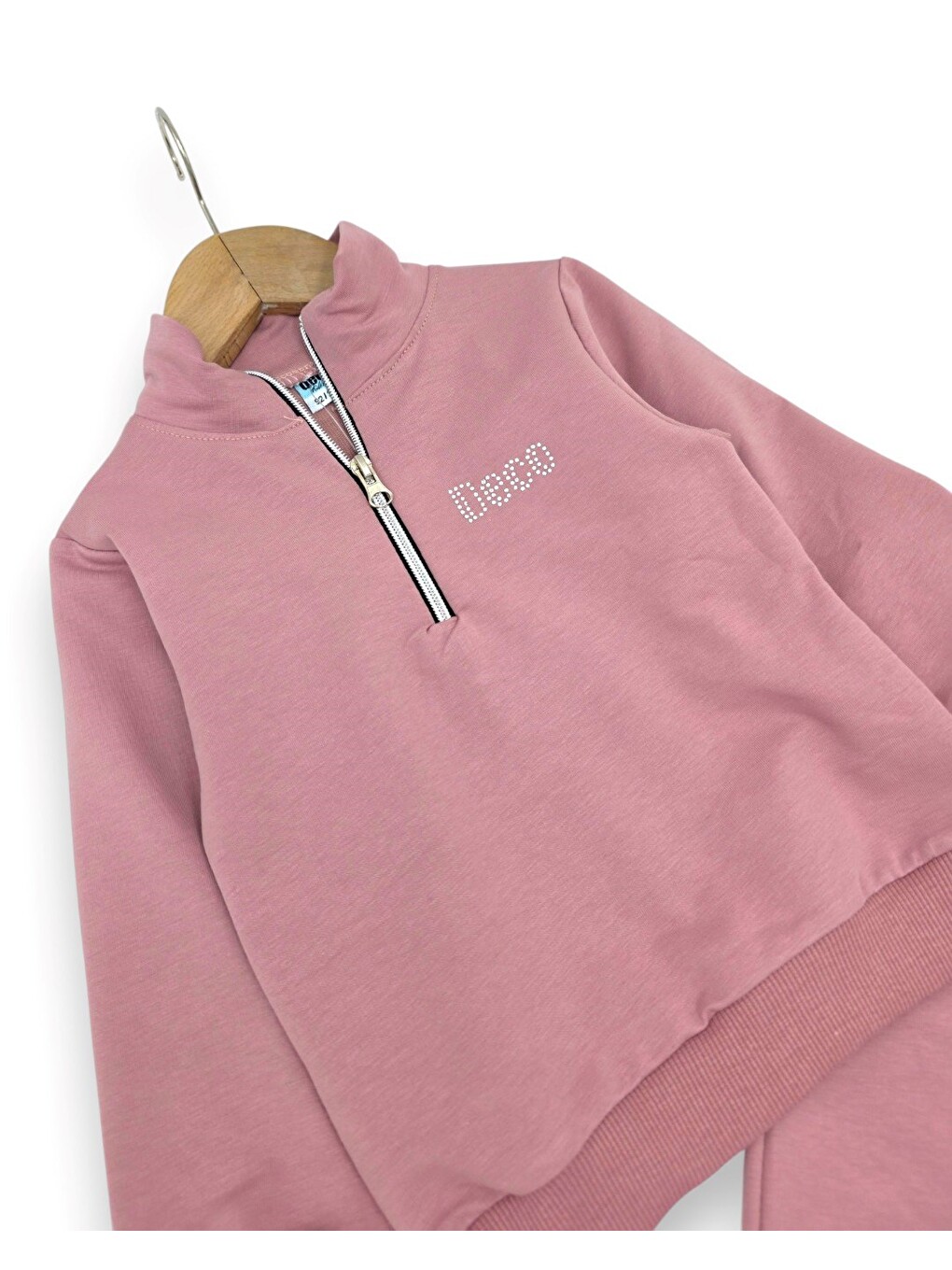 Pembe Kız Çocuk Mevsimlik Fermuarlı Yaka Sweatshirtli Compact Eşofman Takımı-3