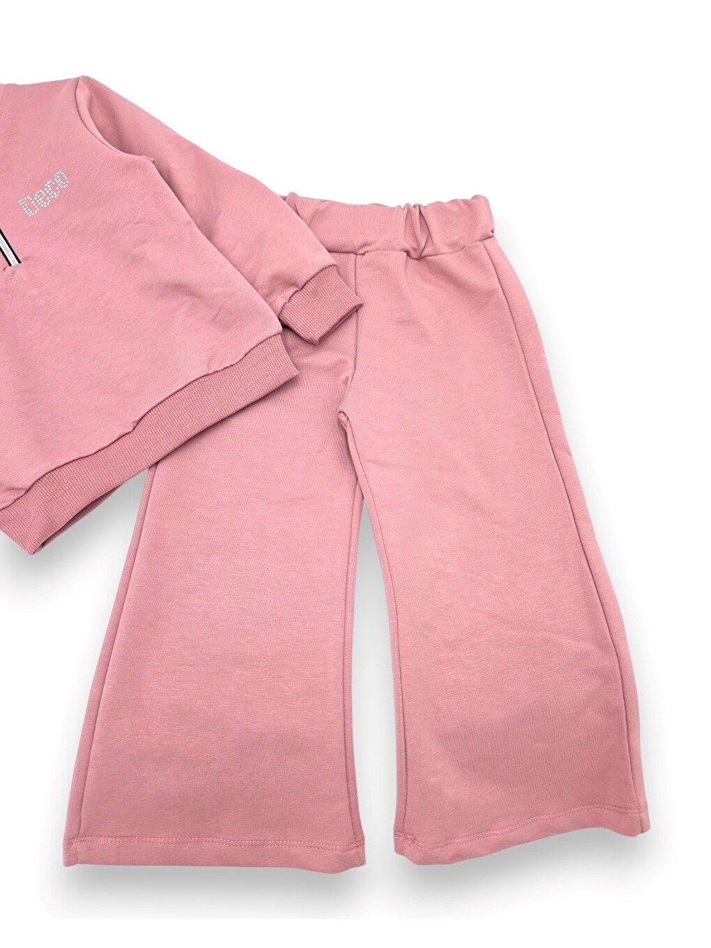 Pembe Kız Çocuk Mevsimlik Fermuarlı Yaka Sweatshirtli Compact Eşofman Takımı-5