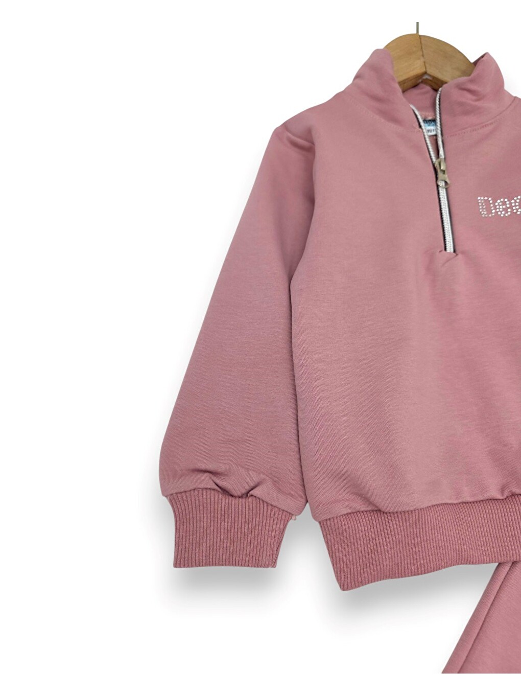 Pembe Kız Çocuk Mevsimlik Fermuarlı Yaka Sweatshirtli Compact Eşofman Takımı-6