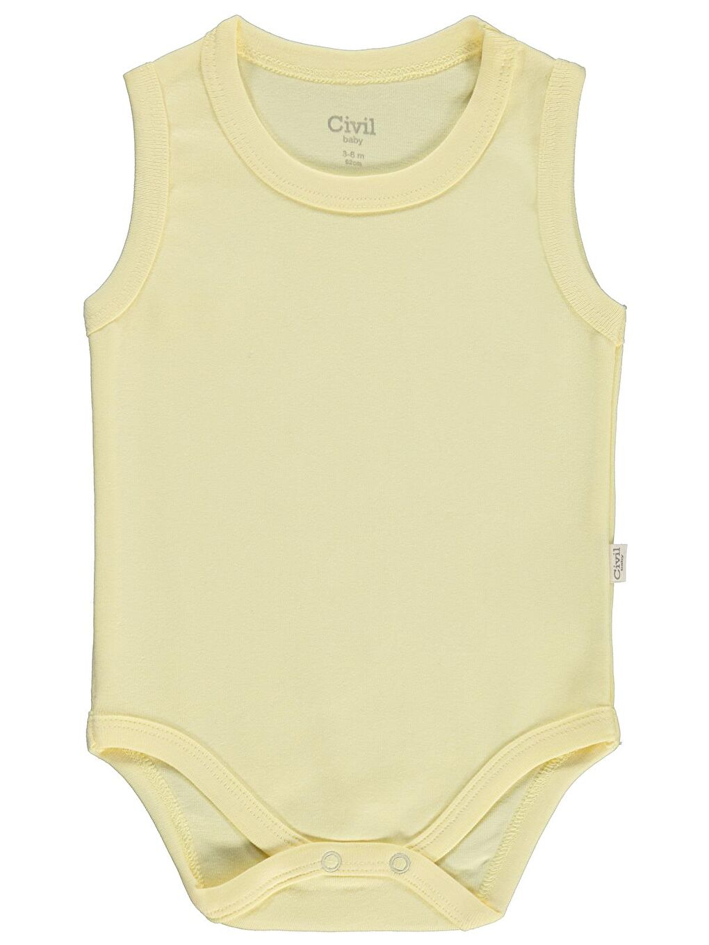 Baby Düz Renkli 3-36 Ay Çıtçıtlı Badi - Sarı 2-3 Yaş