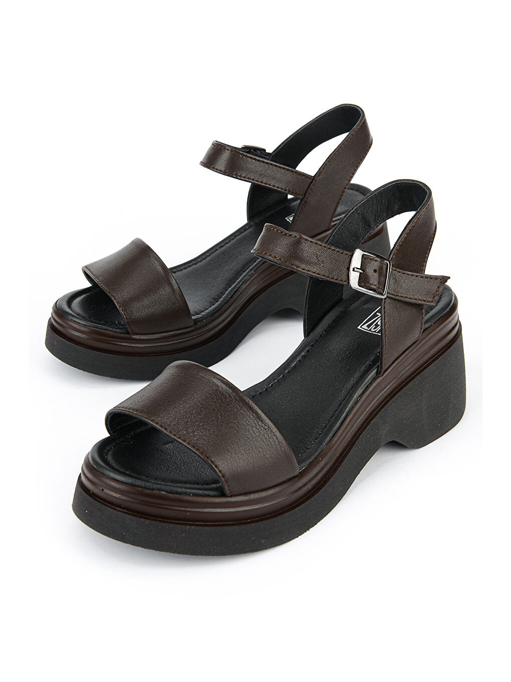 Kahverengi Kadın Hakiki Deri Topuklu Sandalet 161992Z64028 Kahve-4