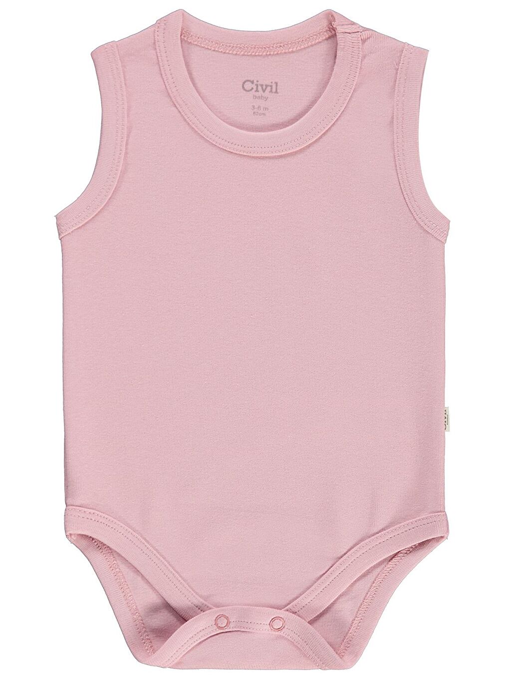 Baby Düz Renkli 3-36 Ay Çıtçıtlı Badi - Pembe 2-3 Yaş