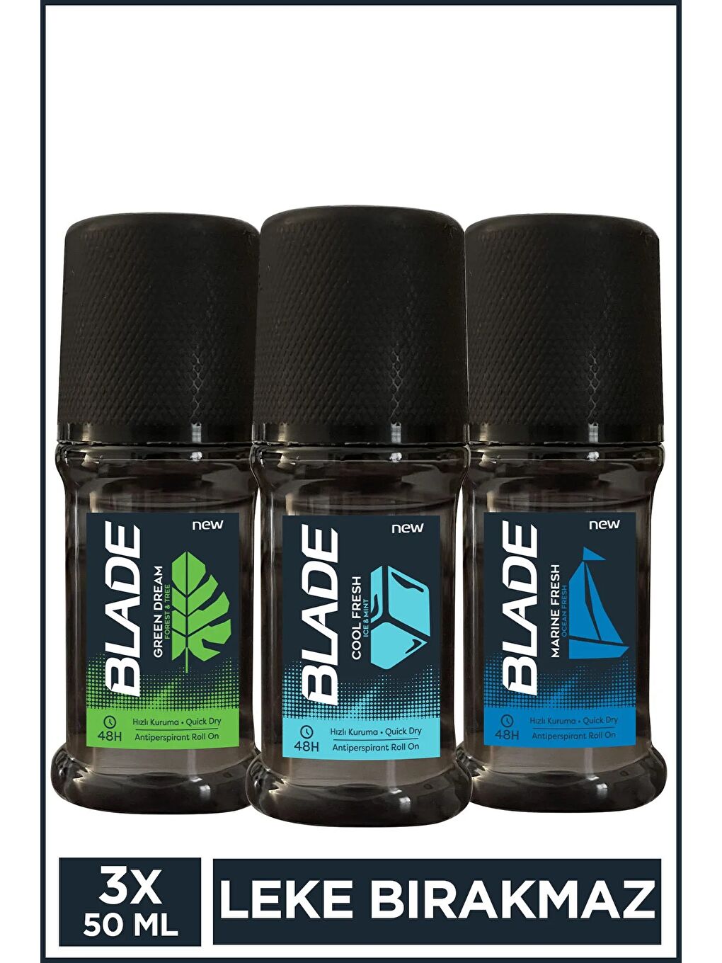 Erkek Roll On 50 Ml 3'lü Tanışma Seti (Marine,Green,Cool)