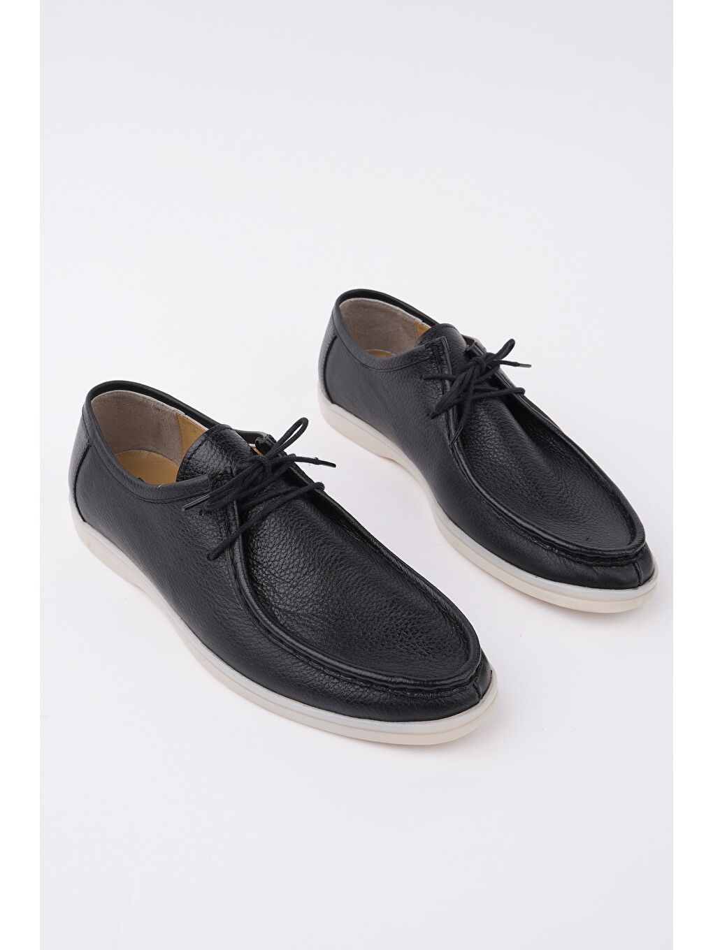 Siyah ANTONİO Bağcıklı Hakiki Deri Erkek Günlük Casual Ayakkabı