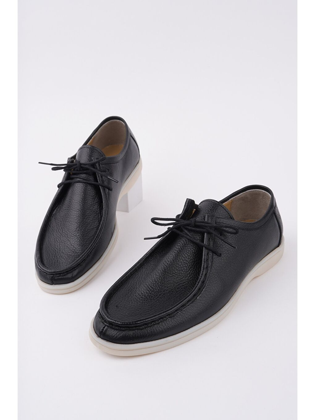 Siyah ANTONİO Bağcıklı Hakiki Deri Erkek Günlük Casual Ayakkabı-1