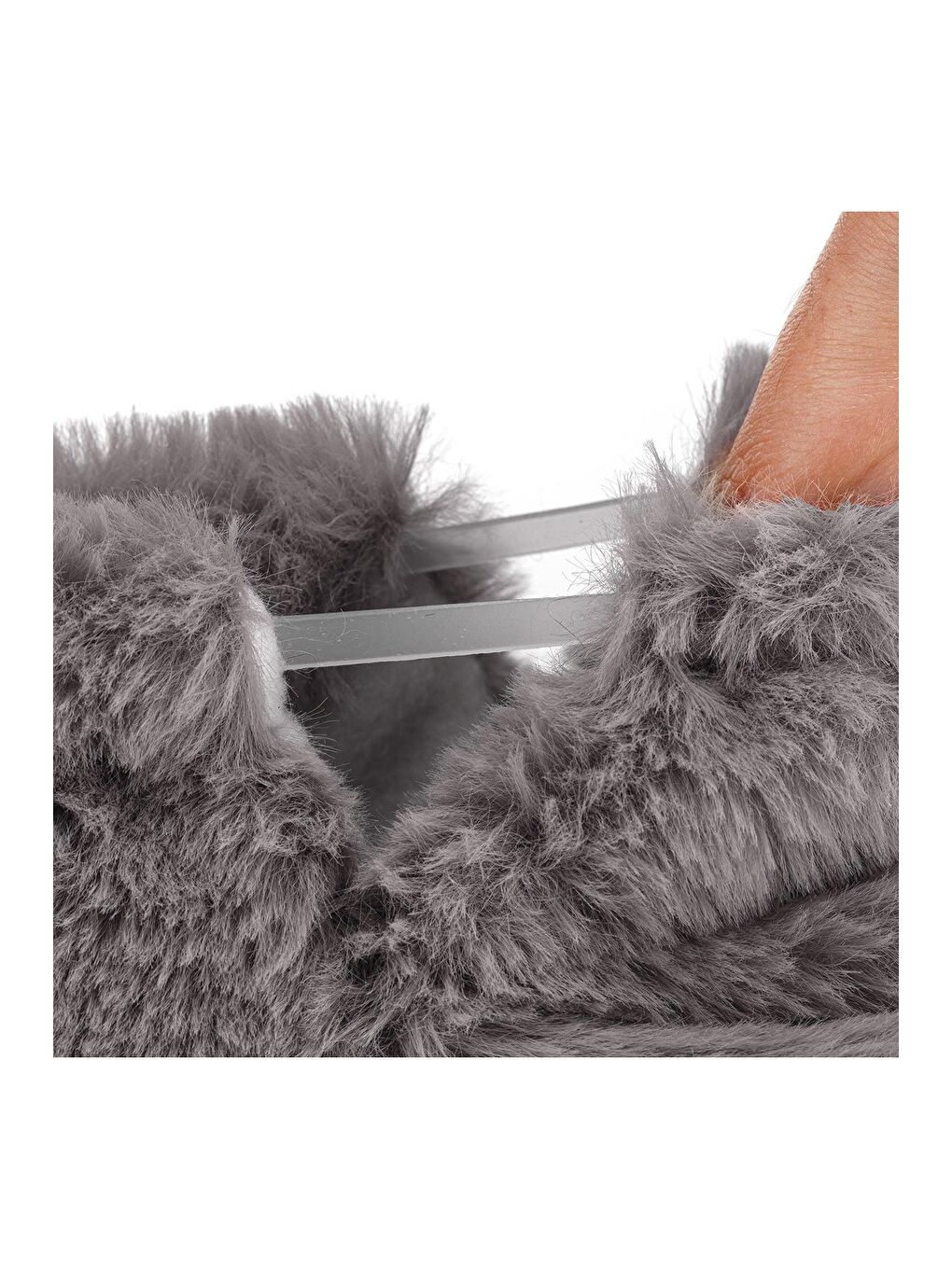 Hopfrög Furry Furry Gri Kürk Barefoot Patik - 5
