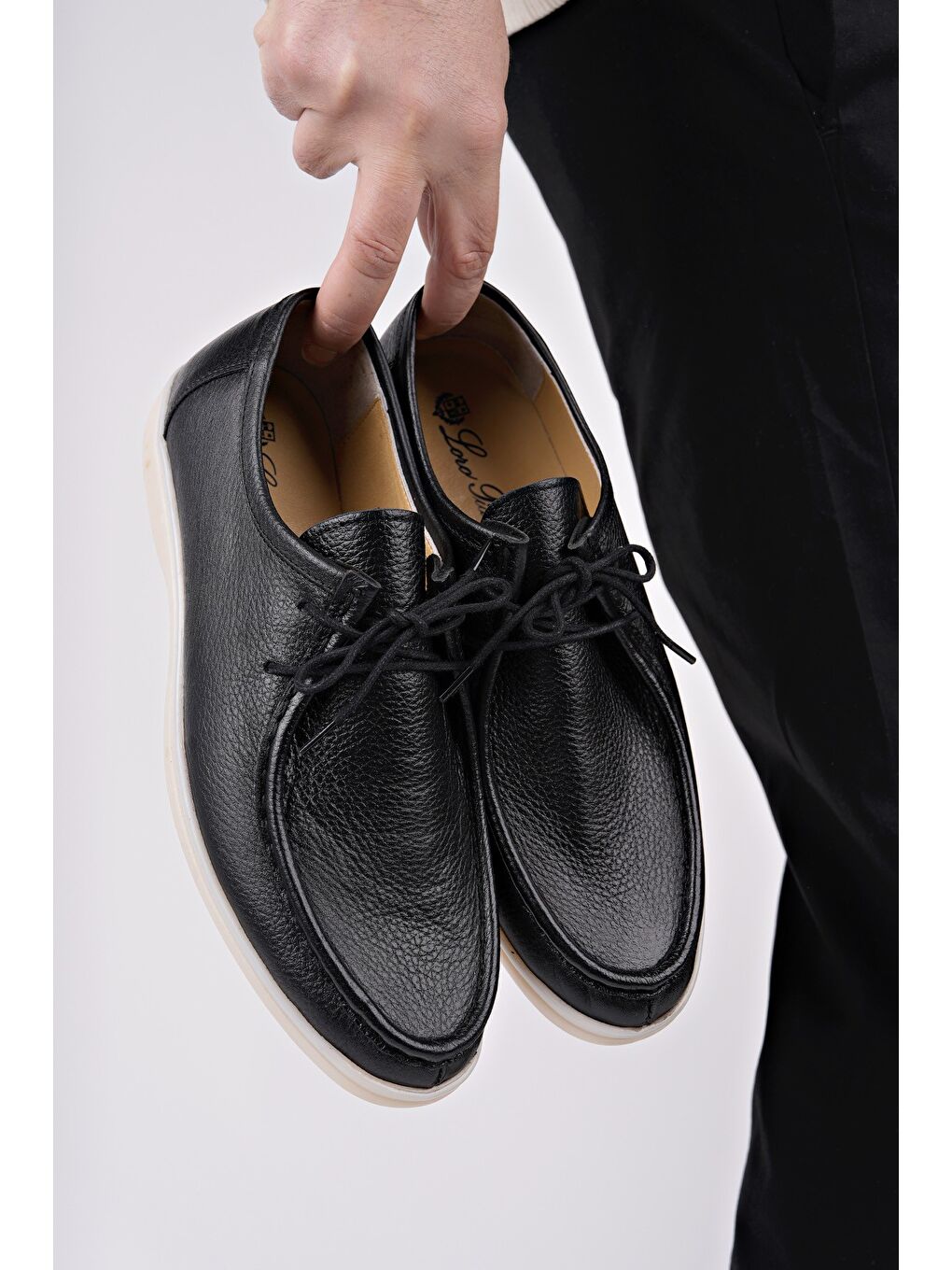 Siyah ANTONİO Bağcıklı Hakiki Deri Erkek Günlük Casual Ayakkabı-8