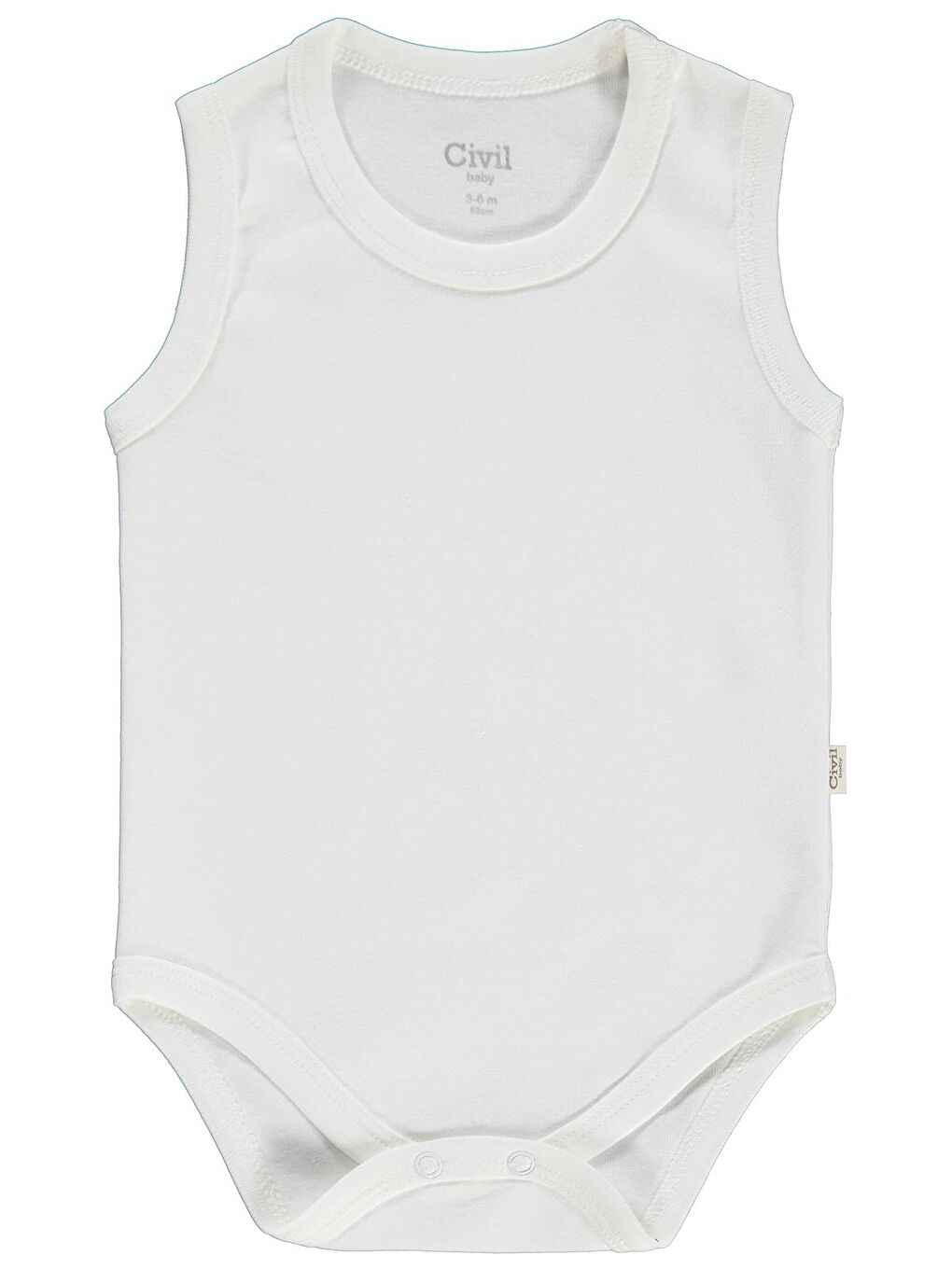 Baby Düz Renkli 3-36 Ay Çıtçıtlı Badi - Ekru 2-3 Yaş