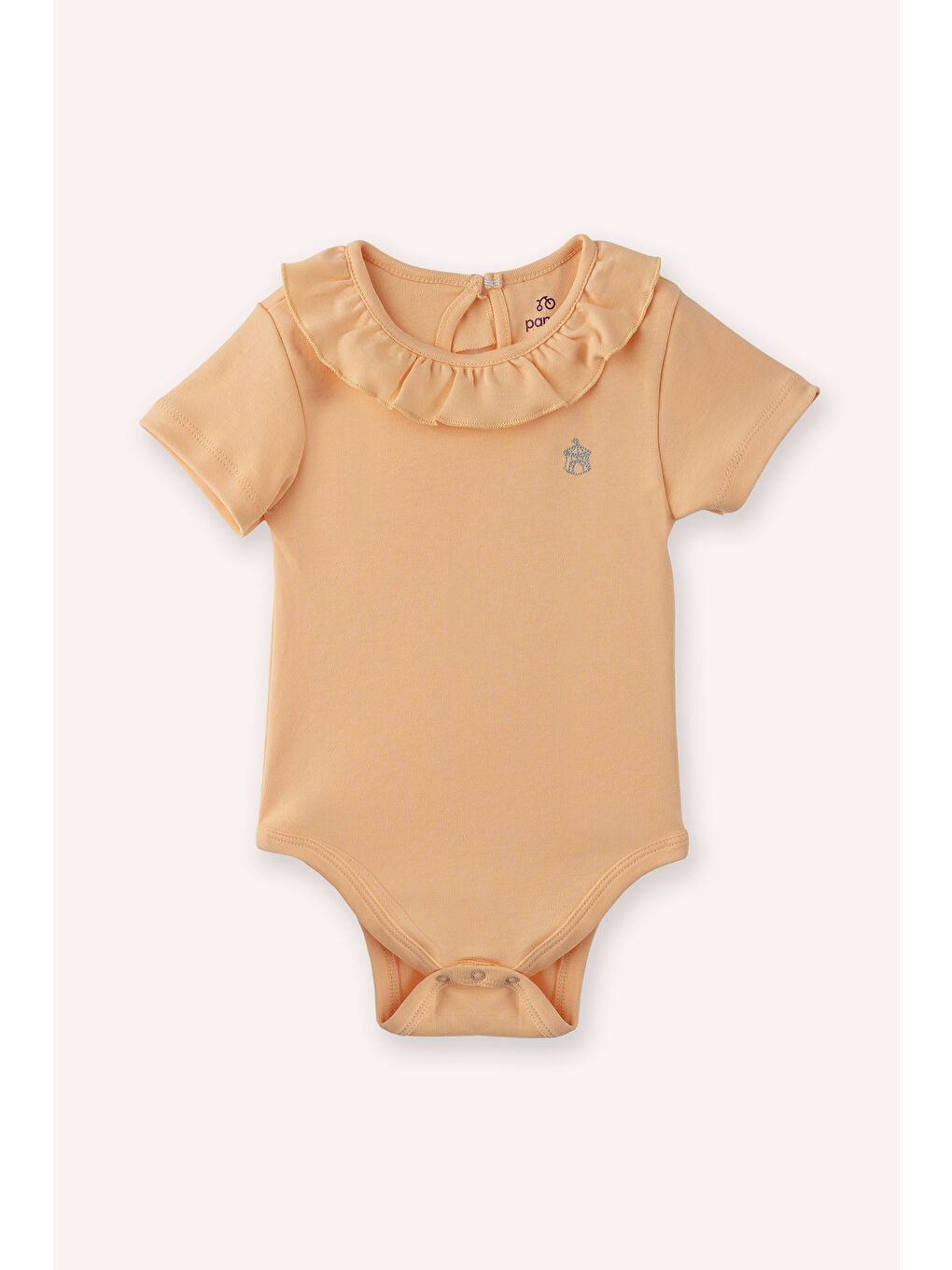 Yeşil Yenidoğan Fırfır Yakalı  Göğsü Nakış İşlemeli Mint 2'li Body-3